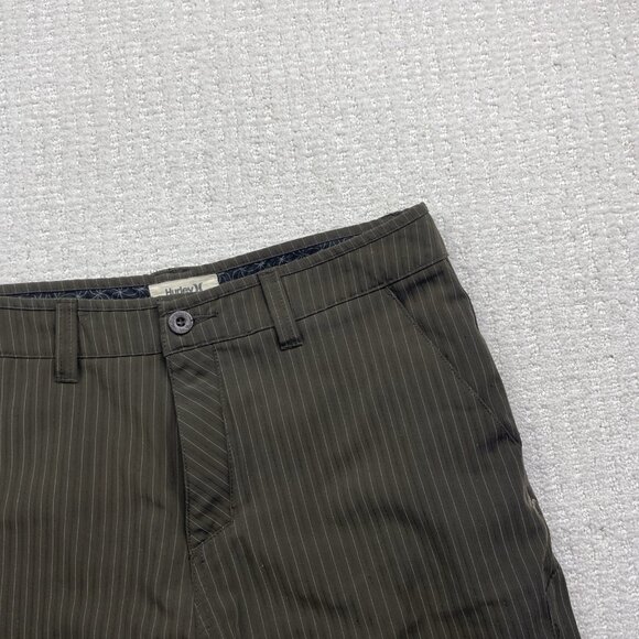 Y2K Hurley Skater Shorts Dark Brown Striped Art Department Men Sz 30 Goth Punk - Picture 3 of 13